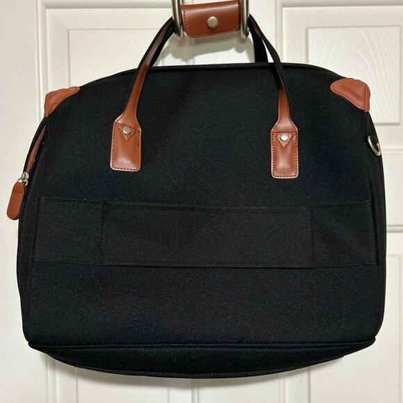 Pierre Cardin Black Brown Computer Tote Two Big‎ Mesh Pockets Holds 15" Laptop - Picture 2 of 9